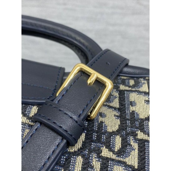 Special Grade Replica Dior Jolie Top Handle Mini Bag Dior Oblique jacquard S3123 Blue Clone Sale