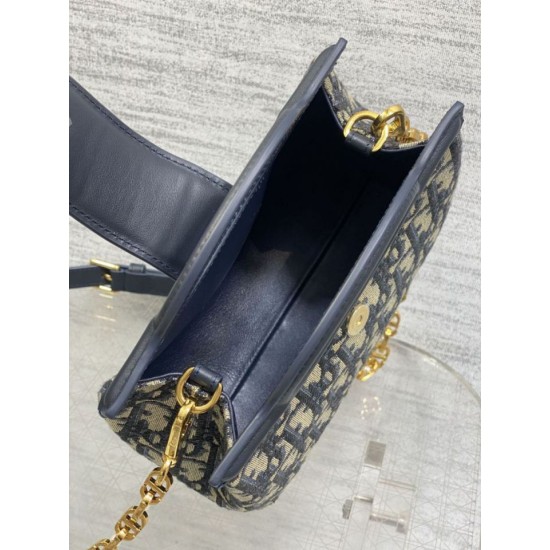 Special Grade Replica Dior Jolie Top Handle Mini Bag Dior Oblique jacquard S3123 Blue Clone Sale
