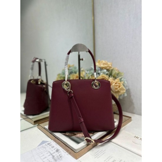 Special Grade Replica Dior CD 26SS Bow-Adorned Tote Bag Burgundy Clone Sale