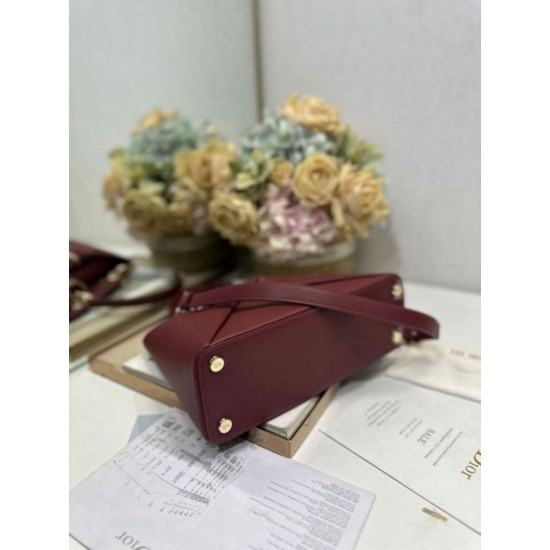 Special Grade Replica Dior CD 26SS Bow-Adorned Tote Bag Burgundy Clone Sale