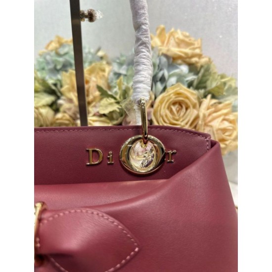 Special Grade Replica Dior CD 26SS Bow-Adorned Tote Bag Burgundy Clone Sale