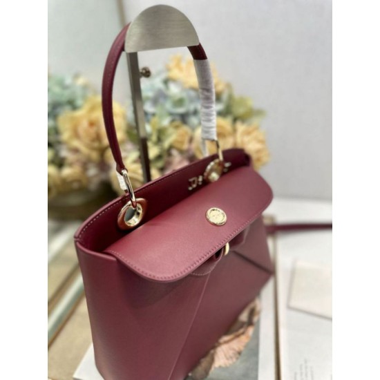 Special Grade Replica Dior CD 26SS Bow-Adorned Tote Bag Burgundy Clone Sale