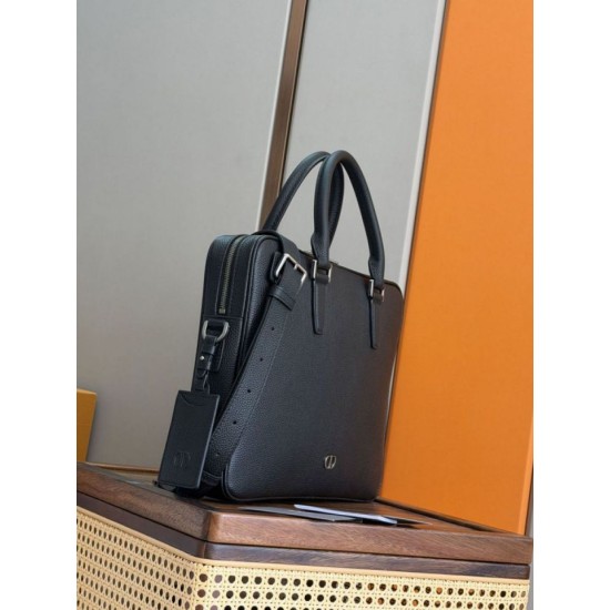 Special Grade Replica Dior CD Icon Men Zipper Briefcase Tote Shoulder Bag Black Clone Sale