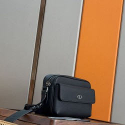 Special Grade Replica Dior CD Icon Zippered Messenger Shoulder bag Black Clone Sale