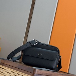 Special Grade Replica Dior CD Icon Zippered Messenger Shoulder bag Black Clone Sale