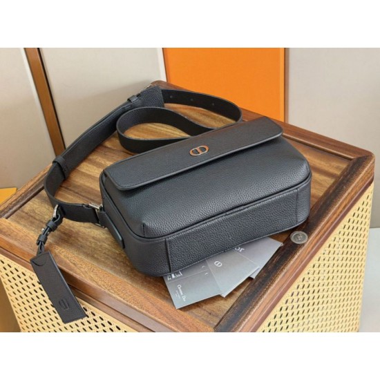 Special Grade Replica Dior CD Icon Zippered Messenger Shoulder bag Black Clone Sale