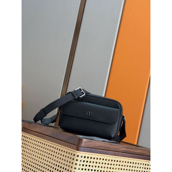Special Grade Replica Dior CD Icon Zippered Messenger Shoulder bag Black Clone Sale