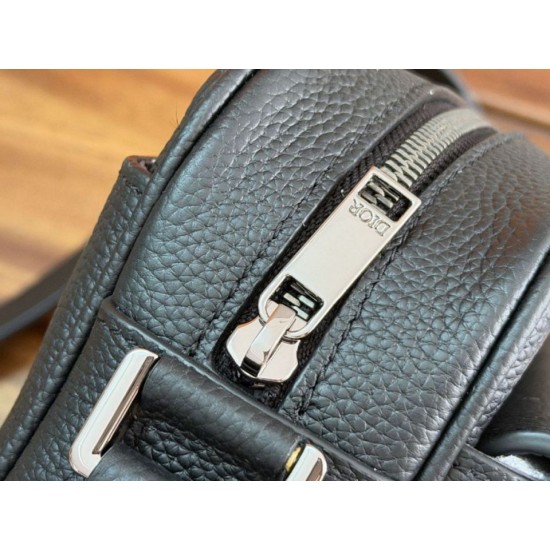 Special Grade Replica Dior CD Icon Zippered Messenger Shoulder bag Black Clone Sale