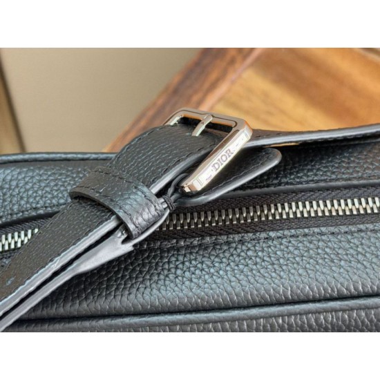 Special Grade Replica Dior CD Icon Zippered Messenger Shoulder bag Black Clone Sale