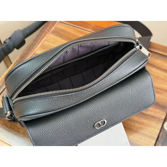 Special Grade Replica Dior CD Icon Zippered Messenger Shoulder bag Black Clone Sale