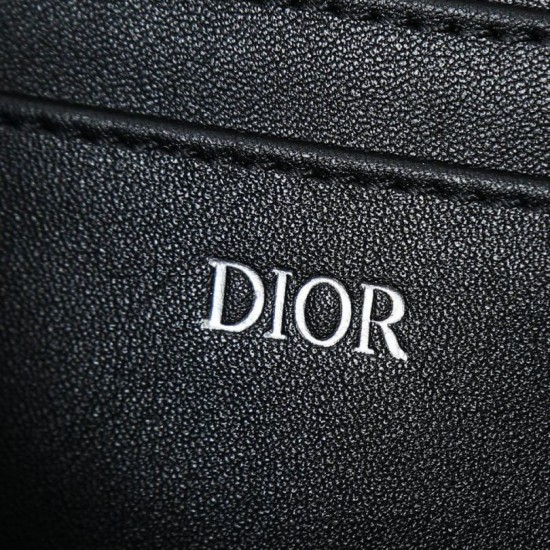 Special Grade Replica Dior A4 Zipper Clutch Dior Oblique Bag Black Clone Sale