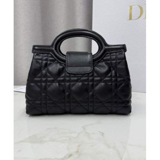 Special Grade Replica Dior Jolie Top Handle Mini Bag Cannage S3123 Black Clone Sale