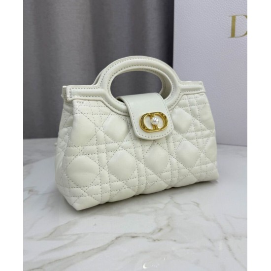 Special Grade Replica Dior Jolie Top Handle Mini Bag Cannage S3123 Beige Clone Sale