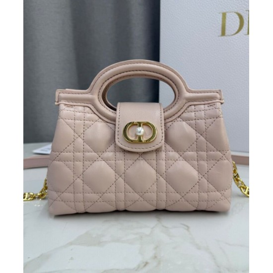 Special Grade Replica Dior Jolie Top Handle Mini Bag Cannage S3123 Pink Clone Sale