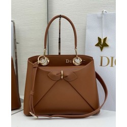 Special Grade Replica Dior CD 26SS Bow-Adorned Tote Bag Coffee Clone Sale