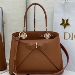 Special Grade Replica Dior CD 26SS Bow-Adorned Tote Bag Coffee Clone Sale