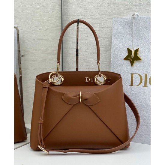 Best Replica Dior CD 26SS Bow-Adorned Tote Bag Coffee Fake At Cheap Price Special Grade Replica Dior CD 26SS Bow-Adorned Tote Bag Coffee Clone Sale