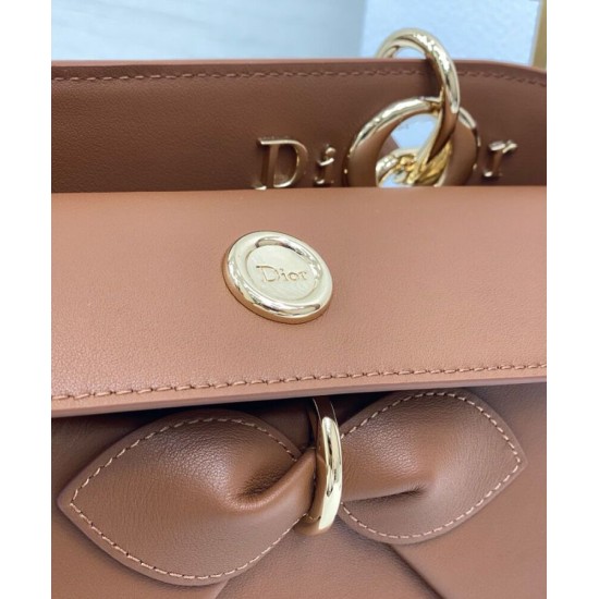 Best Replica Dior CD 26SS Bow-Adorned Tote Bag Coffee Fake At Cheap Price Special Grade Replica Dior CD 26SS Bow-Adorned Tote Bag Coffee Clone Sale