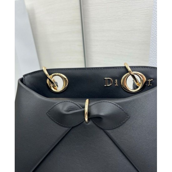 Special Grade Replica Dior CD 26SS Bow-Adorned Tote Bag Black Clone Sale