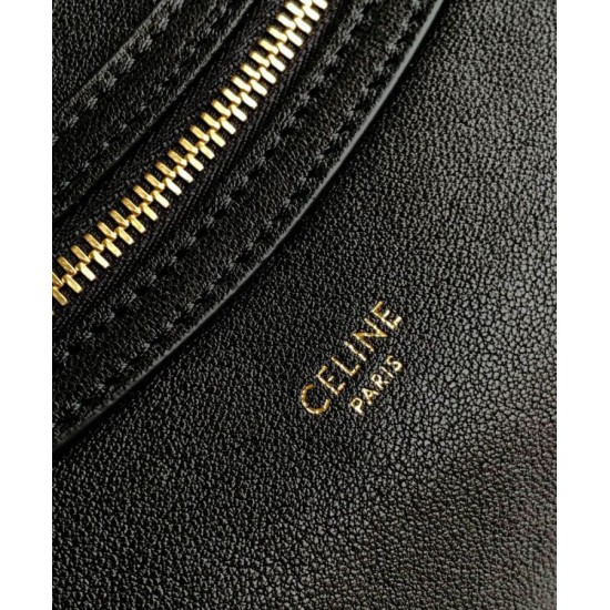 Special Grade Replica Celine Medium New Luggage Bag Shoulder tote bag Supple Shiny Lambskin Black Clone Sale