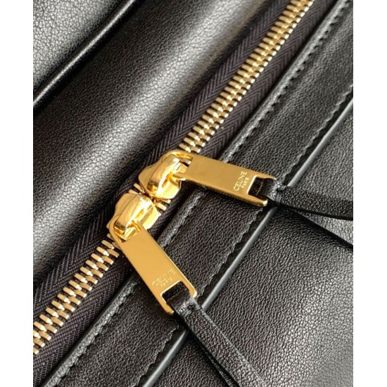 Special Grade Replica Celine Medium New Luggage Bag Shoulder tote bag Supple Shiny Lambskin Black Clone Sale