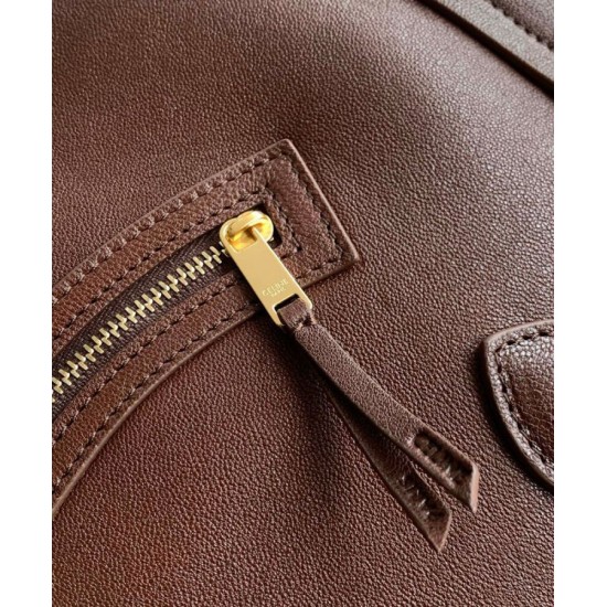 Special Grade Replica Celine Medium New Luggage Bag Shoulder tote bag Supple Shiny Lambskin Mauve Clone Sale