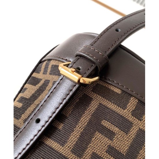 Best Replica Fendi FF Jacquard Fabric Drawstring Backpack 8BZ057 Coffee Fake At Cheap Price Special Grade Replica Fendi FF Jacquard Fabric Drawstring Backpack 8BZ057 Coffee Clone Sale