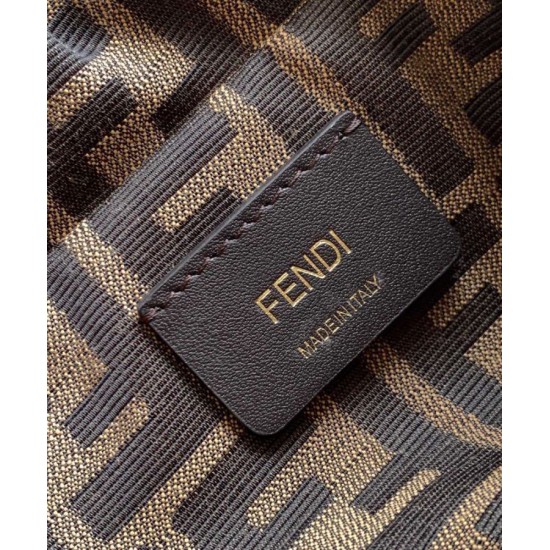 Best Replica Fendi FF Jacquard Fabric Drawstring Backpack 8BZ057 Coffee Fake At Cheap Price Special Grade Replica Fendi FF Jacquard Fabric Drawstring Backpack 8BZ057 Coffee Clone Sale