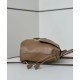 Special Grade Replica Fendi Cappuccino Vintage Women Drawstring Backpack Apricot Clone Sale