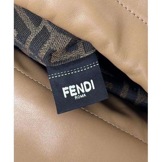 Special Grade Replica Fendi Cappuccino Vintage Women Drawstring Backpack Apricot Clone Sale