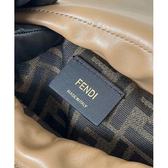 Special Grade Replica Fendi Cappuccino Vintage Women Drawstring Backpack Apricot Clone Sale