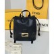 Special Grade Replica Fendi Cappuccino Vintage Women Drawstring Backpack Black Clone Sale