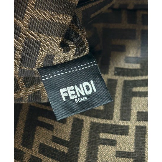 Special Grade Replica Fendi Cappuccino Vintage Women Drawstring Backpack Black Clone Sale