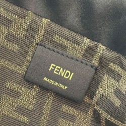 Special Grade Replica Fendi Cappuccino Vintage Women Drawstring Backpack Black Clone Sale