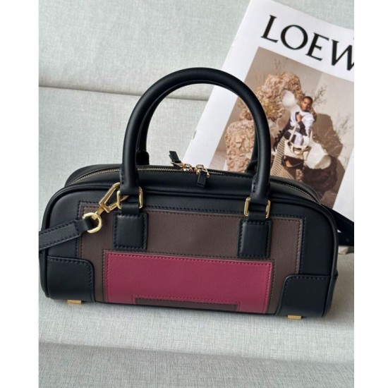Special Grade Replica Loewe Amazona 23 Shoulder Bag with Padlock Detail in Black Clone Sale