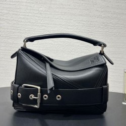 Special Grade Replica Loewe Large Puzzle Biker Bag Black Clone Sale