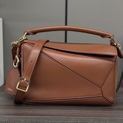 Special Grade Replica Loewe Featherlight Puzzle Small Bag in Coffee Clone Sale