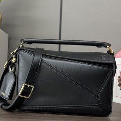 Special Grade Replica Loewe Featherlight Puzzle Small Bag in Black Clone Sale