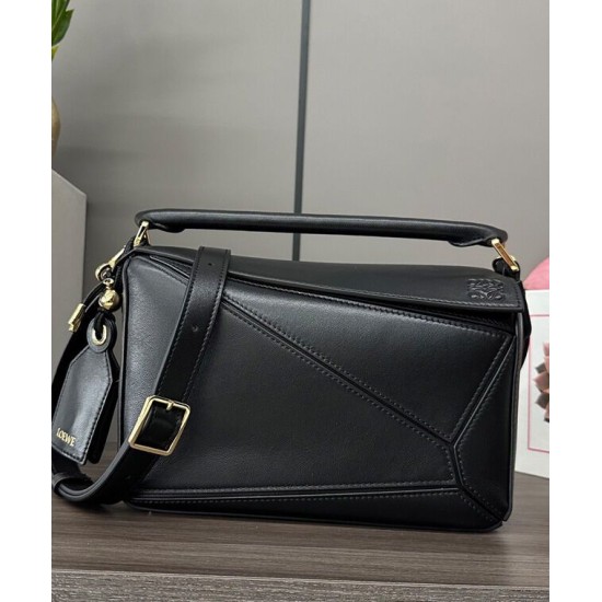 Special Grade Replica Loewe Featherlight Puzzle Small Bag in Black Clone Sale