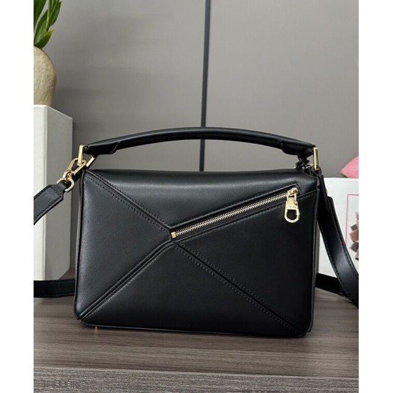 Special Grade Replica Loewe Featherlight Puzzle Small Bag in Black Clone Sale