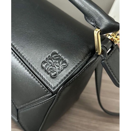Special Grade Replica Loewe Featherlight Puzzle Small Bag in Black Clone Sale