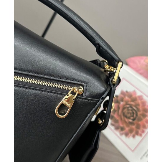Special Grade Replica Loewe Featherlight Puzzle Small Bag in Black Clone Sale
