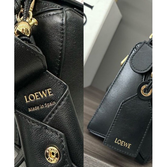 Special Grade Replica Loewe Featherlight Puzzle Small Bag in Black Clone Sale