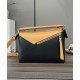 Special Grade Replica Loewe Puzzle Edge Classic Small Two-Tone Bag, Black/Brown Clone Sale