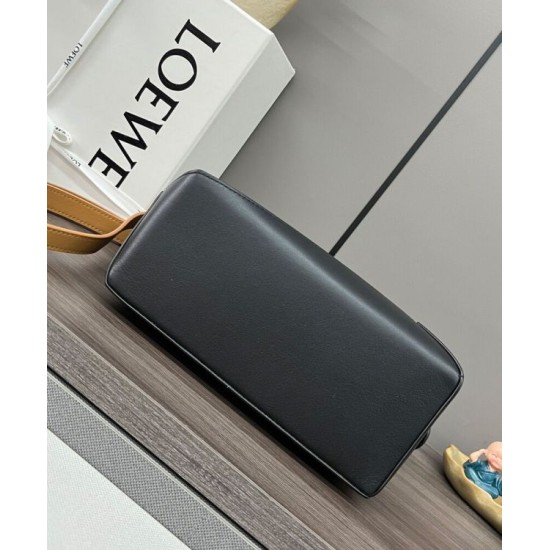 Special Grade Replica Loewe Puzzle Edge Classic Small Two-Tone Bag, Black/Brown Clone Sale