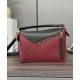 Special Grade Replica Loewe Puzzle Edge Classic Small Two-Tone Bag, Black/Red Clone Sale