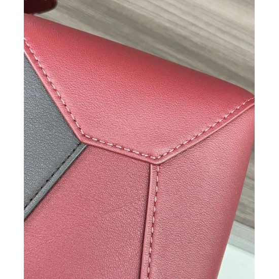 Special Grade Replica Loewe Puzzle Edge Classic Small Two-Tone Bag, Black/Red Clone Sale