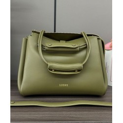 Special Grade Replica Loewe Madrid Medium Soft Calfskin Bag Olive Clone Sale