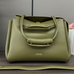 Special Grade Replica Loewe Madrid Medium Soft Calfskin Bag Olive Clone Sale