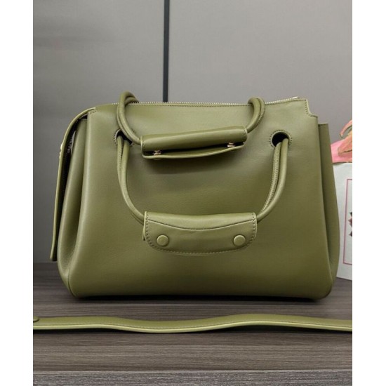 Special Grade Replica Loewe Madrid Medium Soft Calfskin Bag Olive Clone Sale